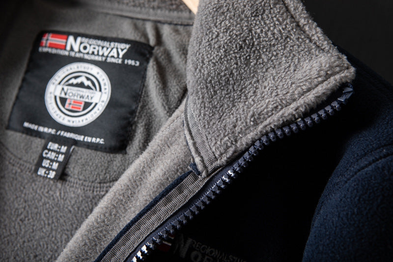Polarowa kurtka outdoorowa – ciepła bluza z wysokim kołnierzem na jesień i zimę, uniwersalna odzież outdoorowa